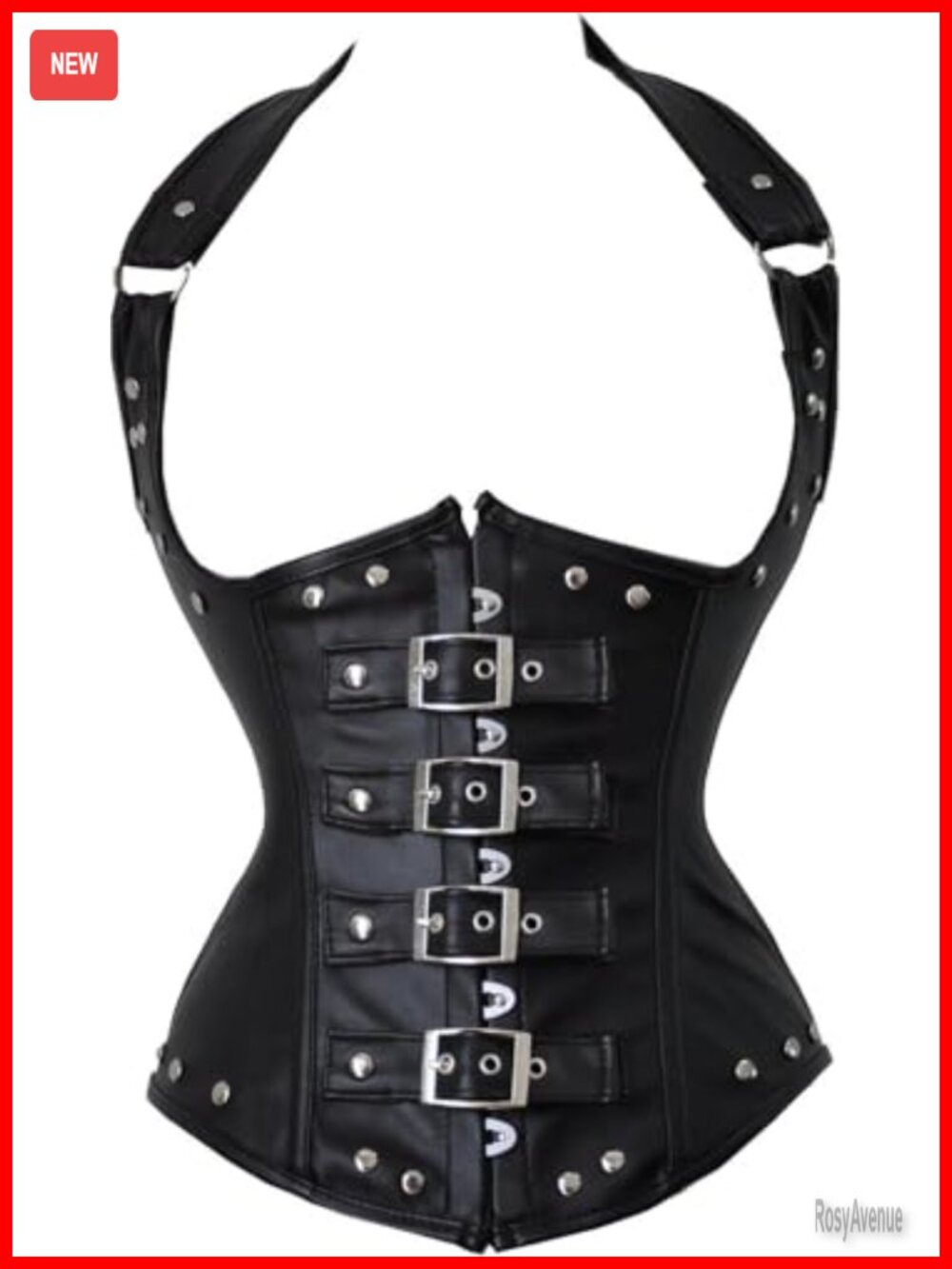 Faux Leather Steel Boned Underbust Corset Steampunk Gothic Lace Up